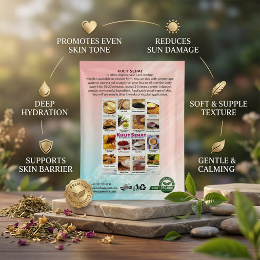 Kulit Sehat organic face mask jar with saffron and turmeric