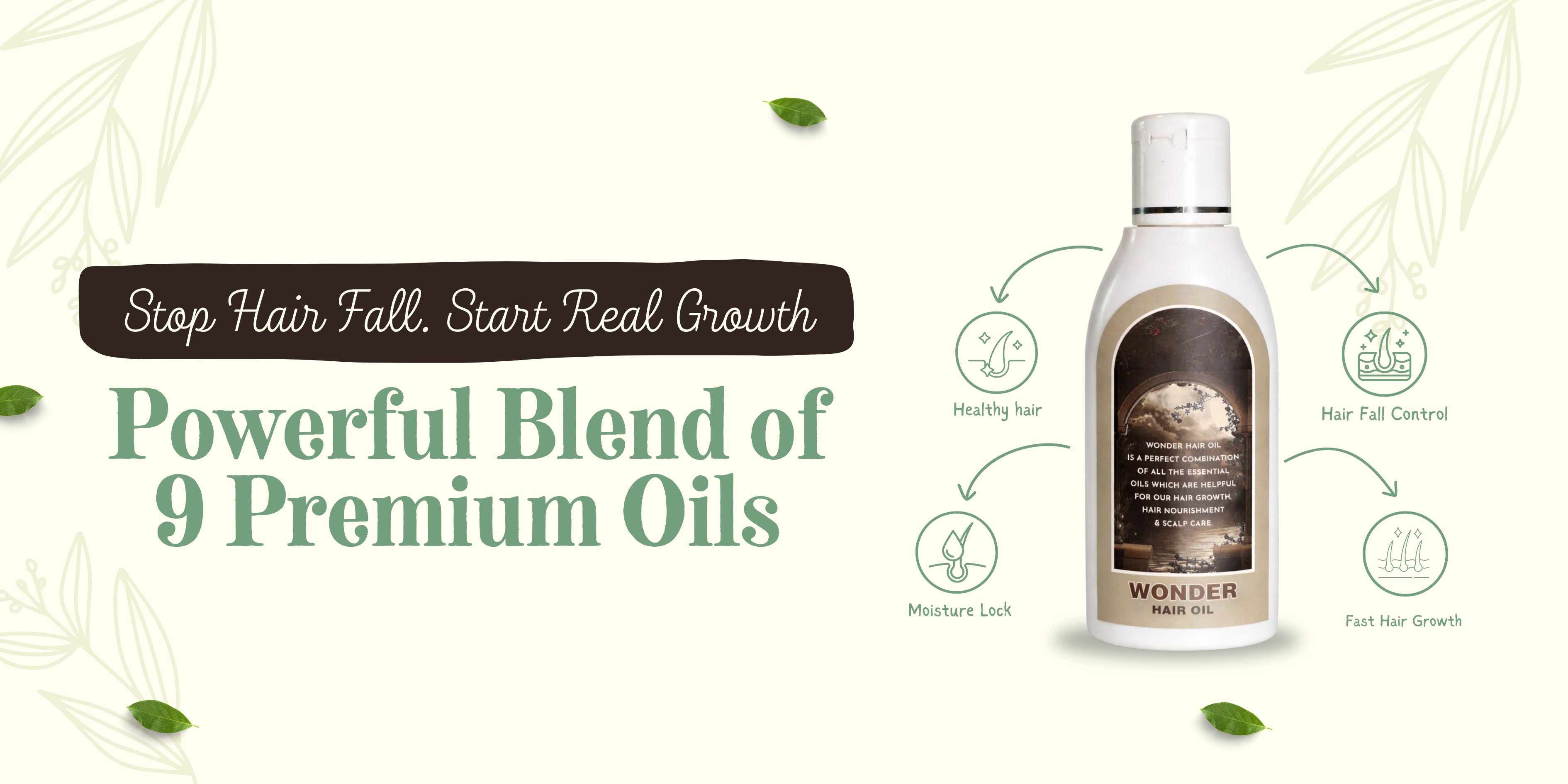 Stop Hair Fall with a Powerful Blend of 9 Premium Oils