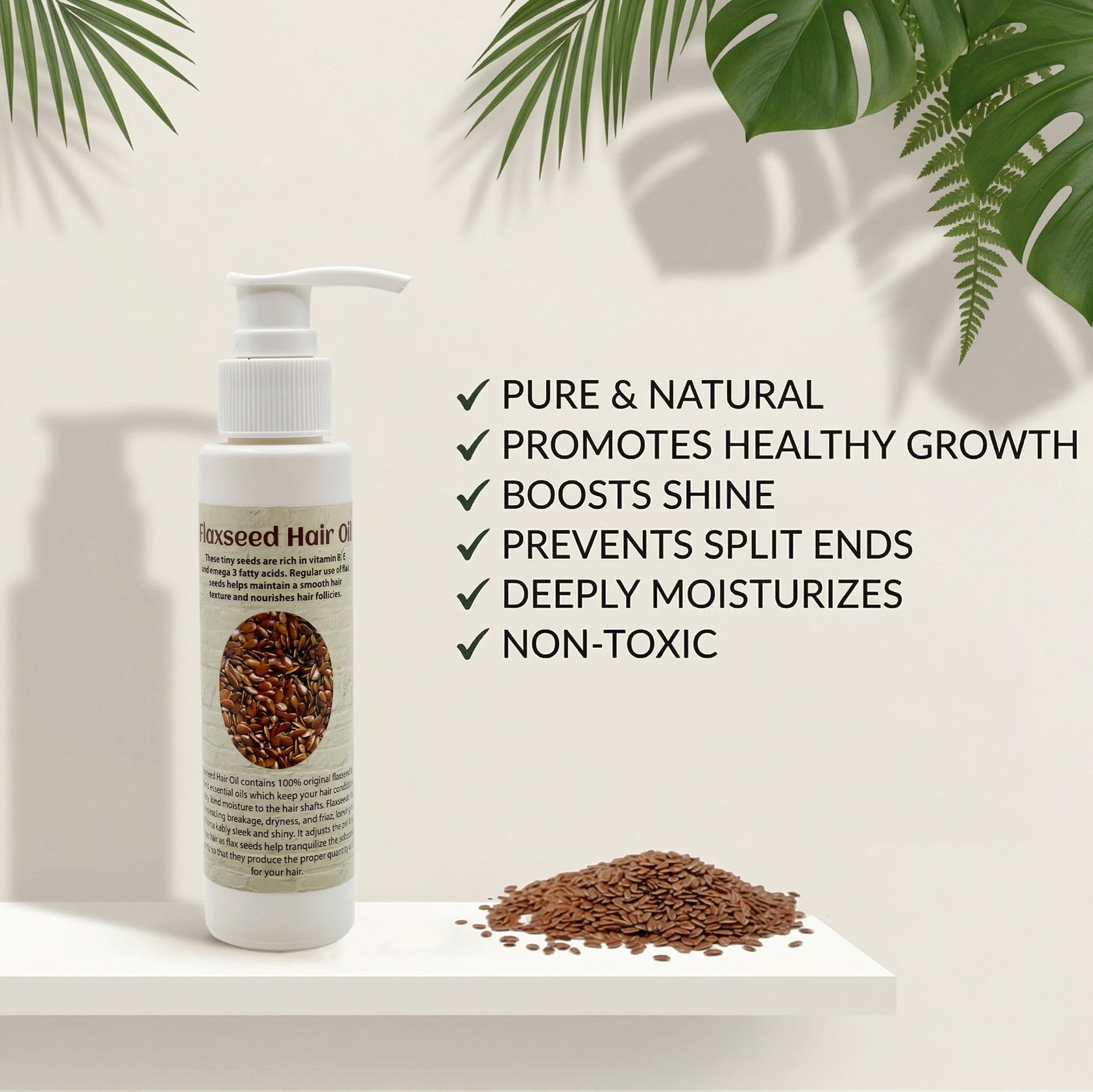Organic Flaxseed Hair Oil for Rough, Frizzy & Damaged Hair - Azomorfia