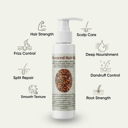 Organic Flaxseed Hair Oil for Rough, Frizzy & Damaged Hair - Azomorfia
