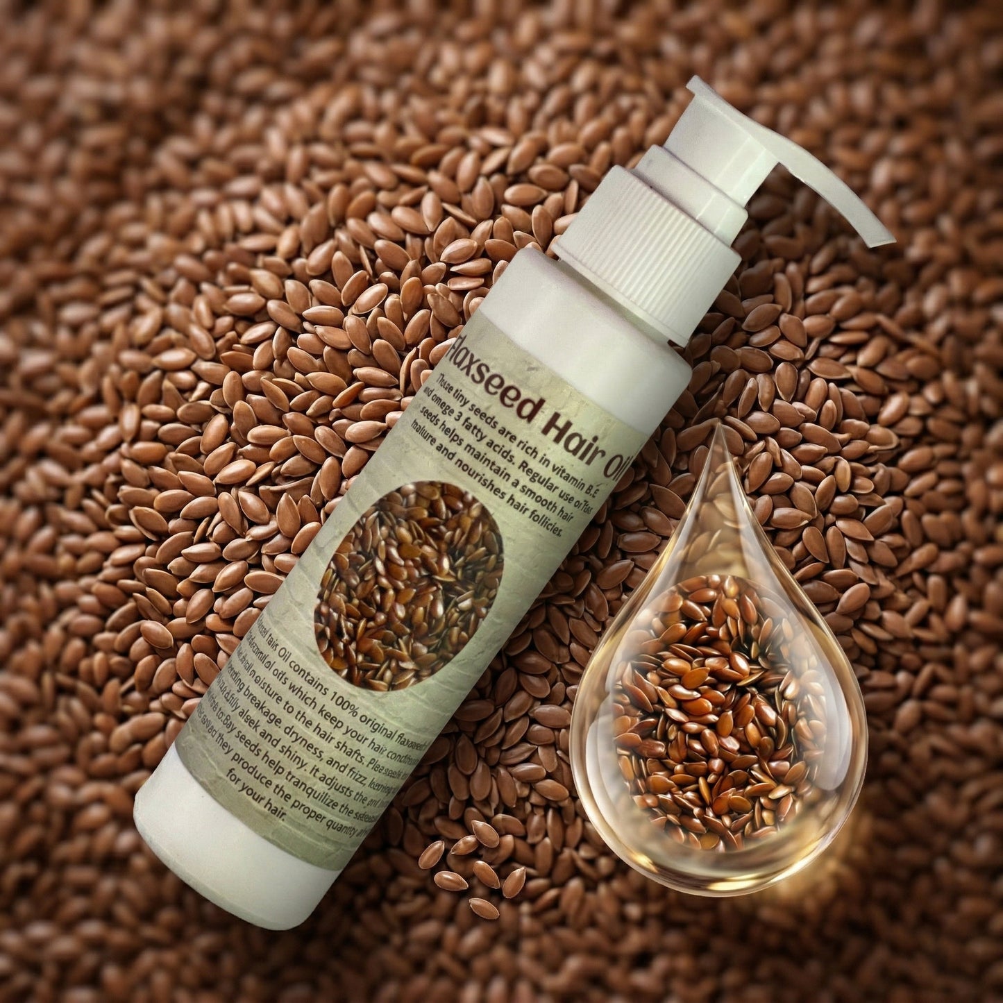 Organic Flaxseed Hair Oil for Rough, Frizzy & Damaged Hair - Azomorfia