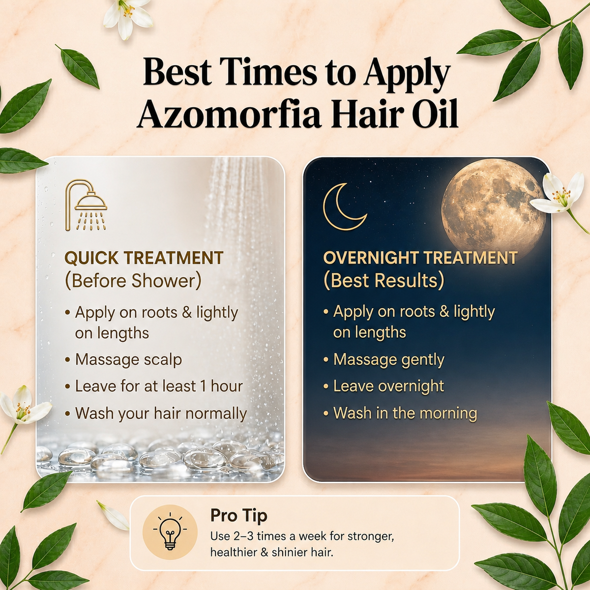 Best Times to Apply Azomorfia Hair Oil